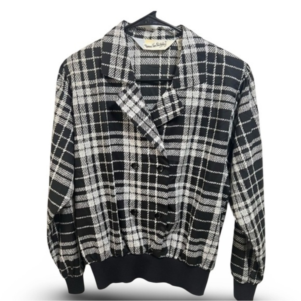 Diane Von Furstenberg vintage 80s wrap plaid top